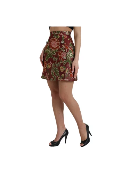 Spódnica mini Dolce And Gabbana w kwiatki brązowa