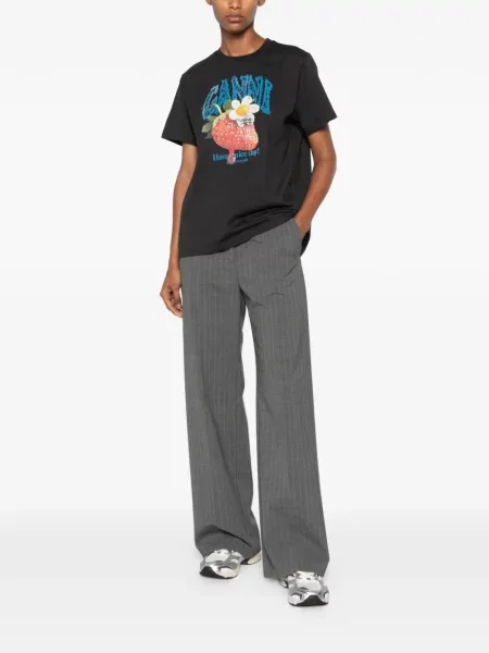 Tricou Ganni cu imagine negru