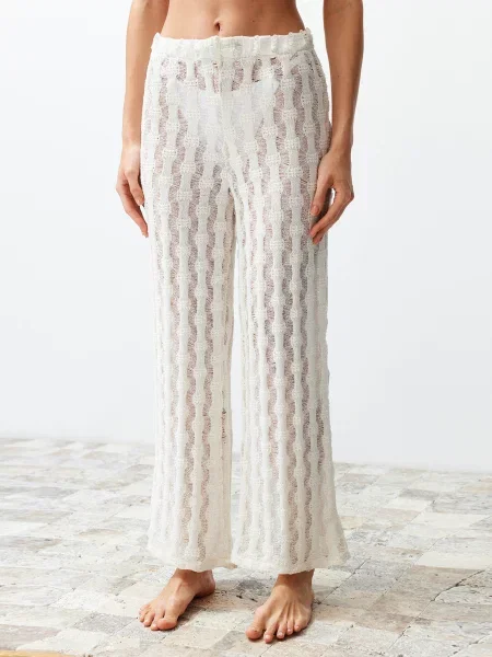 Trendyol Штани палаццо білий