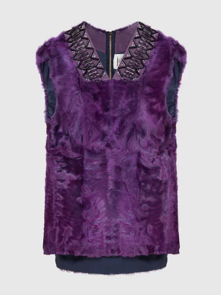 Хутряний жилет Rindi фіолетовий