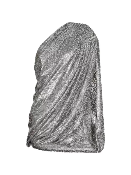 Rochie Stella Mccartney cu un umăr gol de costum argintiu