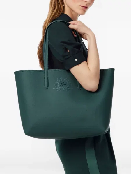 Reversibil geantă shopper Lacoste verde