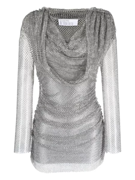 Mały sukienka mini Giuseppe Di Morabito z kapturem garniturowa szara