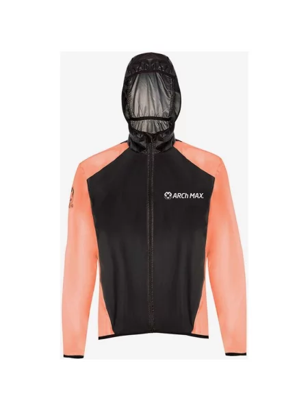 Cienka kurtka z kapturem ARCh MAX Windstopper pomarańczowo-czarna XL czarna