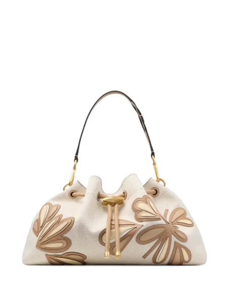 Geantă Jimmy Choo cu model floral cu aplicații alb