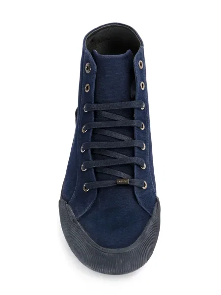 Sneakerși Lanvin de catifea cord albastru