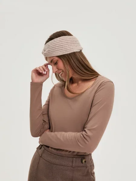 Tricou cu mânecă lungă Marisse cu mâneci lungi alb