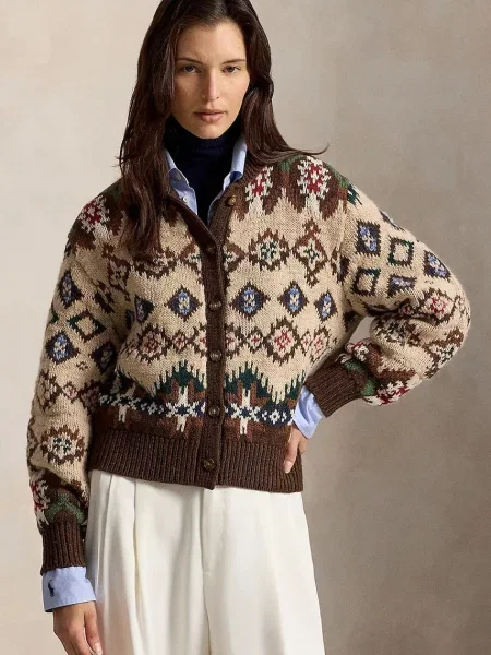 Polo Ralph Lauren cardigan pentru femei din lână bej