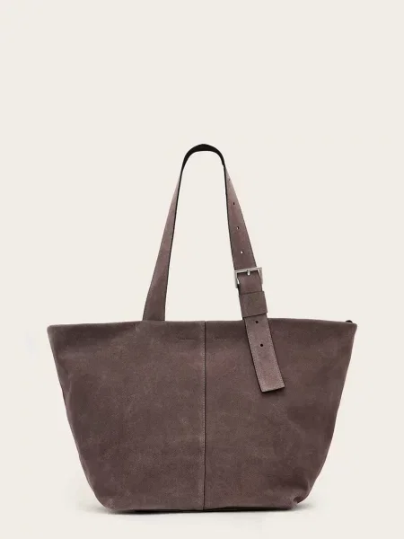 AllSaints kabelka typu shopper dámska semišová EFFIE hnedá
