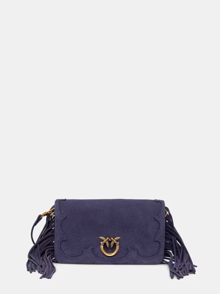 Pinko torebka crossbody skórzana fioletowa