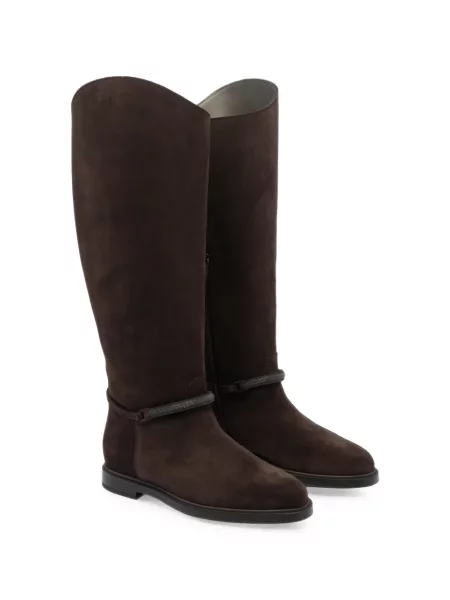 Botine Brunello Cucinelli din piele de căprioară maro