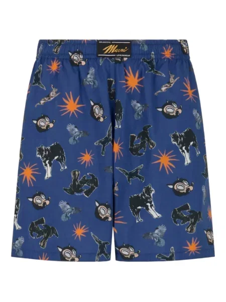 Pantaloni scurți Marni cu imagine albastru