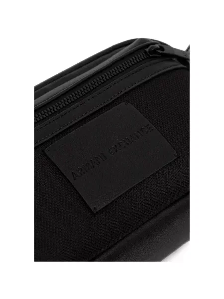 Geantă Armani Exchange cu autograf negru