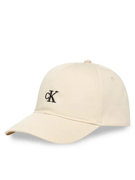 Kapa s šiltom Calvin Klein Jeans Monogram Écru črna
