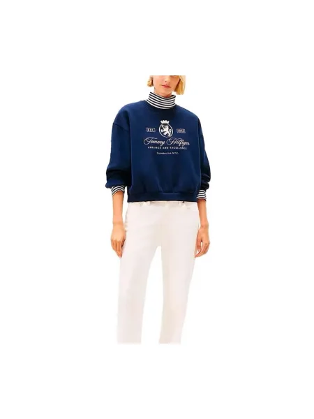 Hanorac din fleece Tommy Hilfiger din fleece albastru