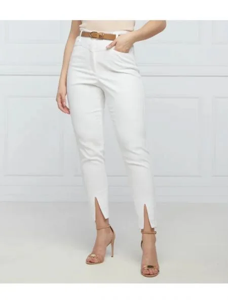 RIANI Pantaloni țigarete | Straight fit | high waist alb