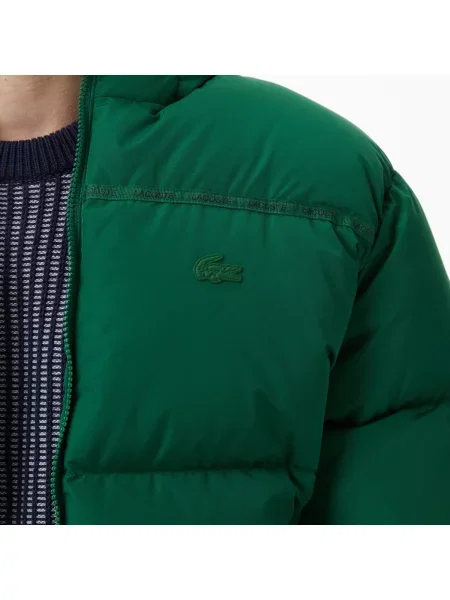 Lacoste Kurtka Z Kapturem Relaxed Fit zielona