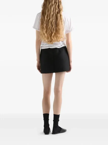 Fusta mini Prada din dantelă negru