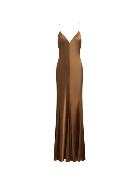 Rochie maxi 12 Storeez de mătase maro