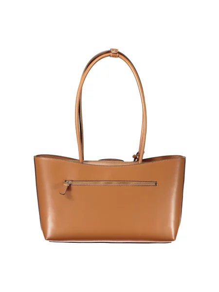 Guess torebka tote z imitacji skóry JANIE brązowa