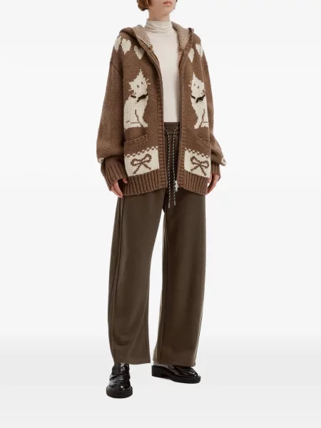 Pantaloni Tout A Coup alergare cu cordon maro
