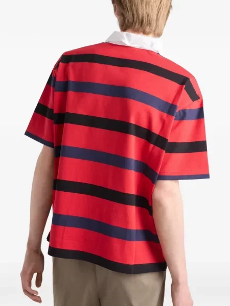 Tricou polo Prada cu dungi roșu