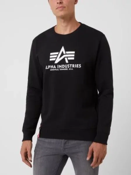 Sweter Alpha Industries z nadrukiem czarny