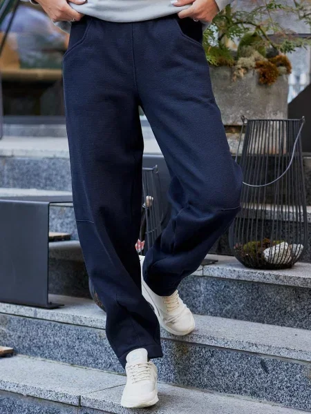 Штани повсякденні Umon темно-синій бавовна/еластан сині