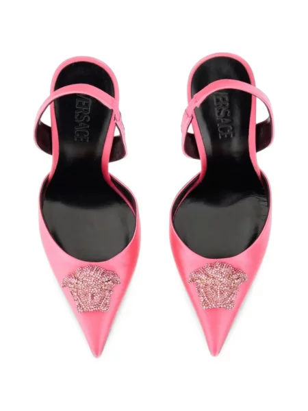 Pantofi cu toc Versace slingback roz