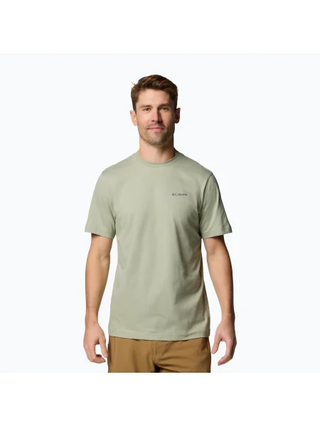 Férfi Columbia Kettle River Back Graphic Tee szafari/trailgu póló. Méret: L zöld
