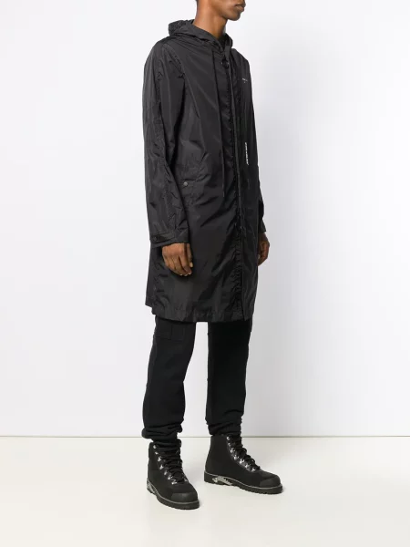 Palton Off-white cu glugă alb