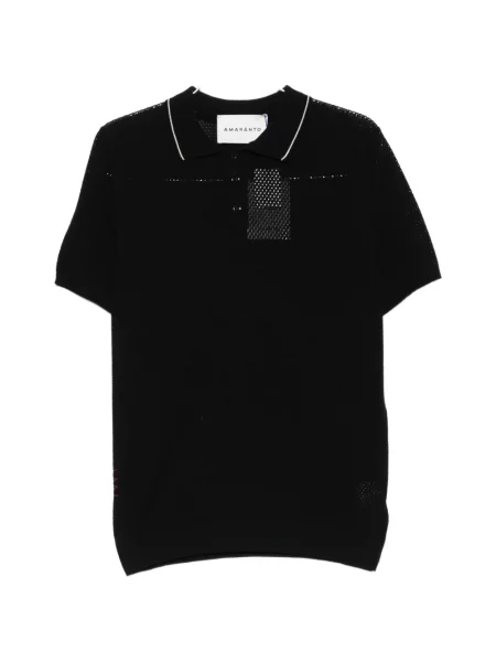 Tricou polo Amaranto cu perforații negru
