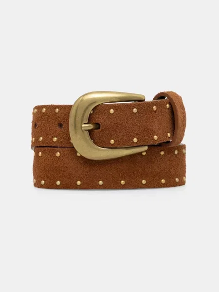 Levi's curea pentru femei din piele întoarsă BELLA STUDDED maro