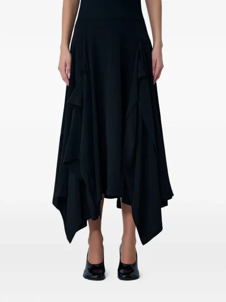 Fustă midi Yohji Yamamoto până la genunchi negru