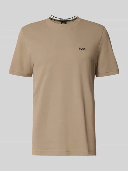 Krój regular fit t-shirt z piki bawełnianej model TS_PIQUE' Boss Green