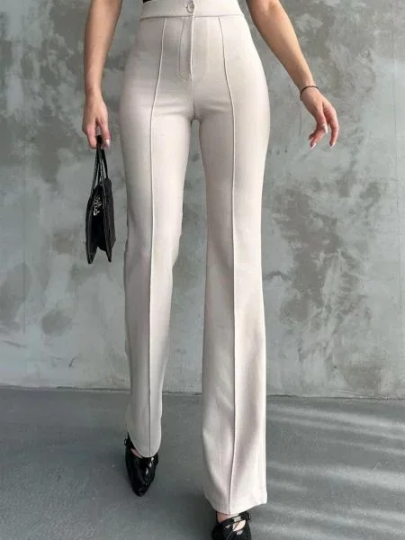 Pantaloni Dewberry cu talie înaltă