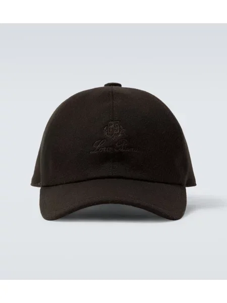 Șapcă Loro Piana cu broderie din piele de căprioară verde