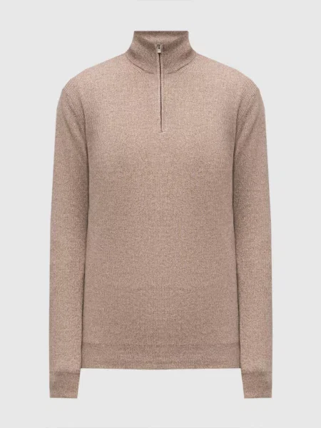 Светр з кашеміру вовни і шовку Agnona коричневий
