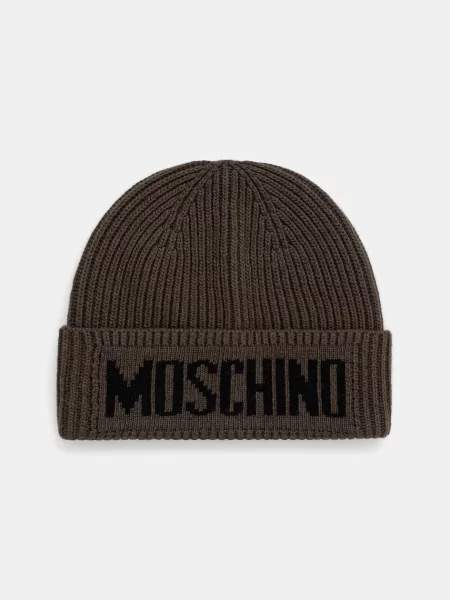 Moschino căciulă pentru bărbați cu amestec de lână verde