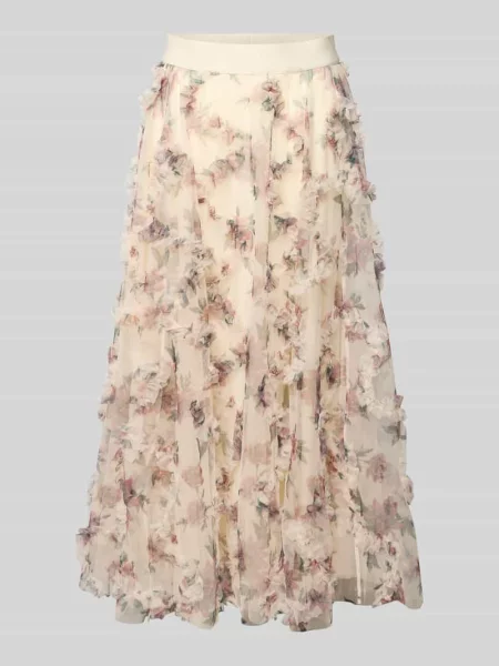 Spódnica o kroju w kształcie dzwonka z falbanami i elastycznym pasem Zero