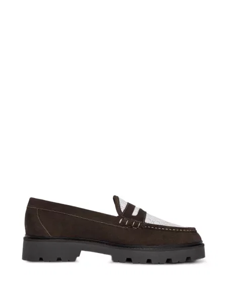 Pantofi loafer Manière De Voir din piele de căprioară alb