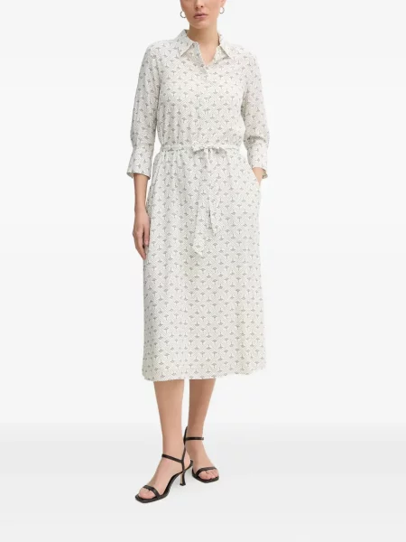 Sukienka koszulowa Joop! w kwiatki z nadrukiem garniturowa biała