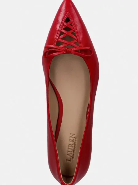 Кожаные балетки Lauren Ralph Lauren на шнуровке