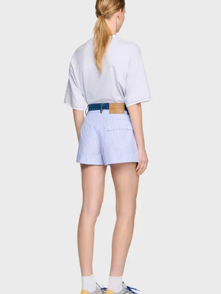 Смугасті шорти Sandro зелені