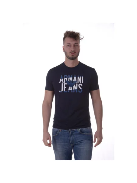Koszulka Armani Jeans casual niebieska