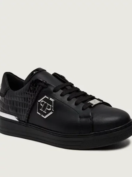Philipp Plein Teniși din piele ICON negru
