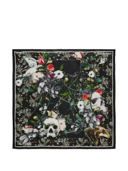 Fular Zadig&voltaire cu model floral negru