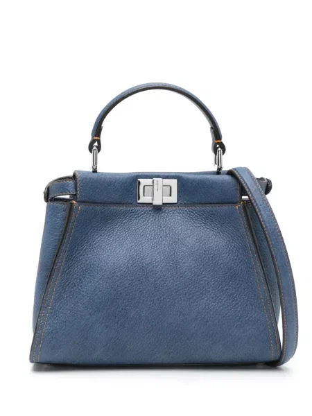 Geantă Fendi Peekaboo albastru