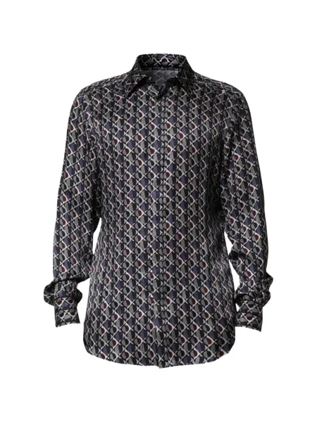 Cămașă Dolce & Gabbana cu imagine cu imprimeu geometric albastru
