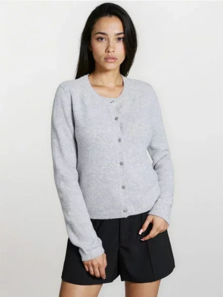 Гладкий кардиган сірий